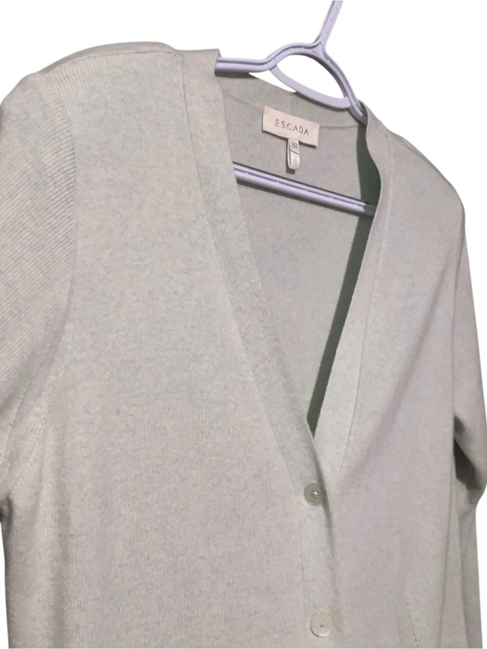 ESCADA Vintage Longline Knit Cardigan Duster Mint Green SZ 42 Italian  Like New